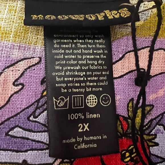 Nooworks The Ruffle 100% Linen Top In Jammin Size 2X - Picture 9 of 11